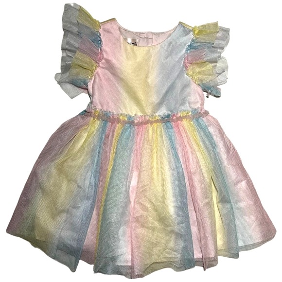 Mia & Mimi Other - Mia & Mimi Baby Girl Dress 18 Mos Pastel Rainbow Polyester NWOT‎